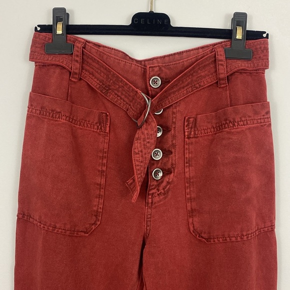 Free People 💐 high waisted brick red slim flare jeans - Picture 4 of 14